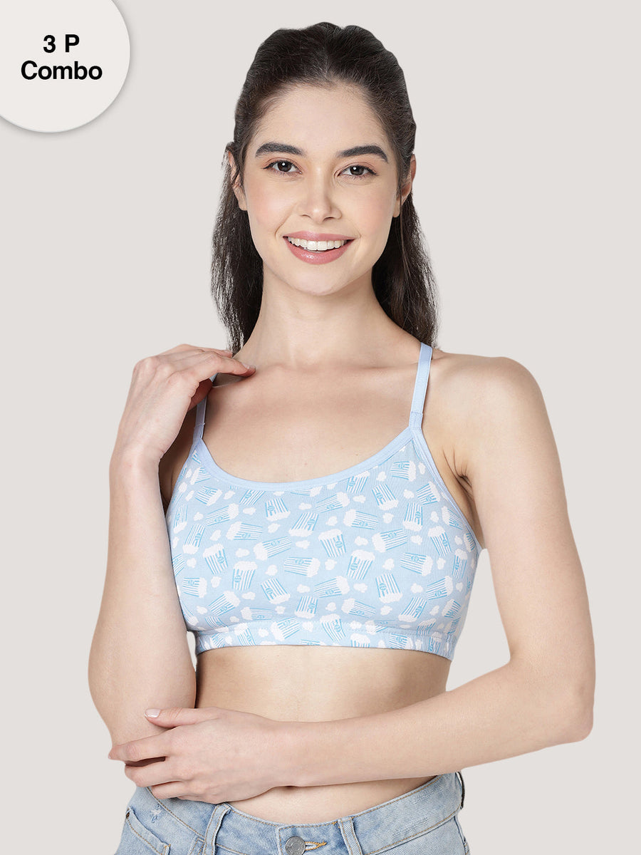 Buy Kalyani Beginners Bra for Girls, Training Bra Full Coverage Non Padded  Non Wired with Detachable Straps