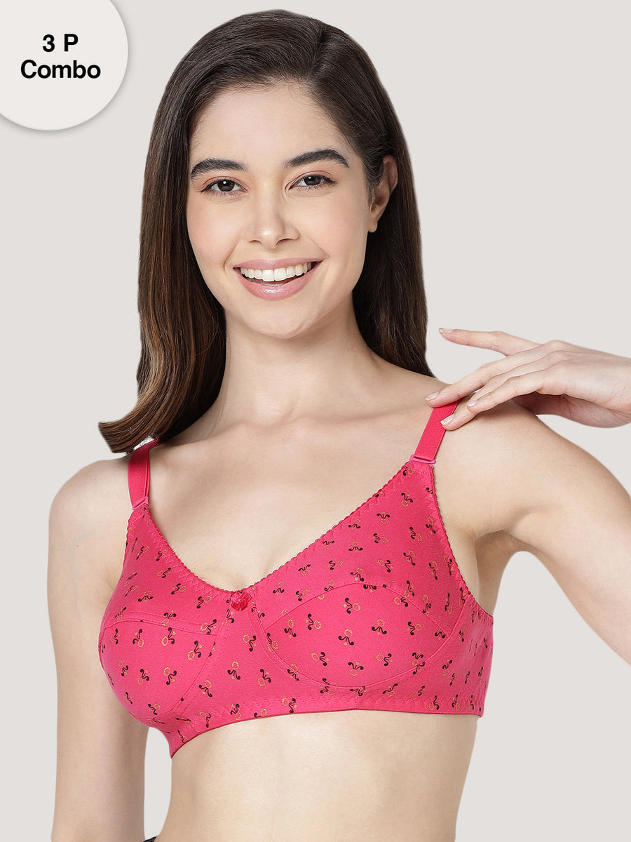 Buy Kalyani Damini B Cup Seamless Non Wired Bra for Women (Pack of