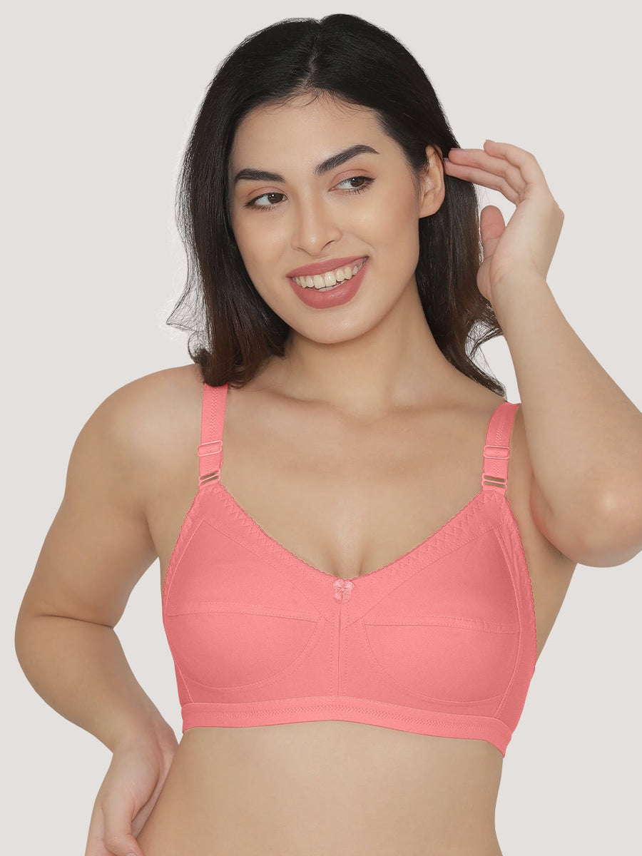 Kalyani 5013 Women's Cotton Non-Padded Wire Free Full-Coverage Everyday Bra  |Pack of 3