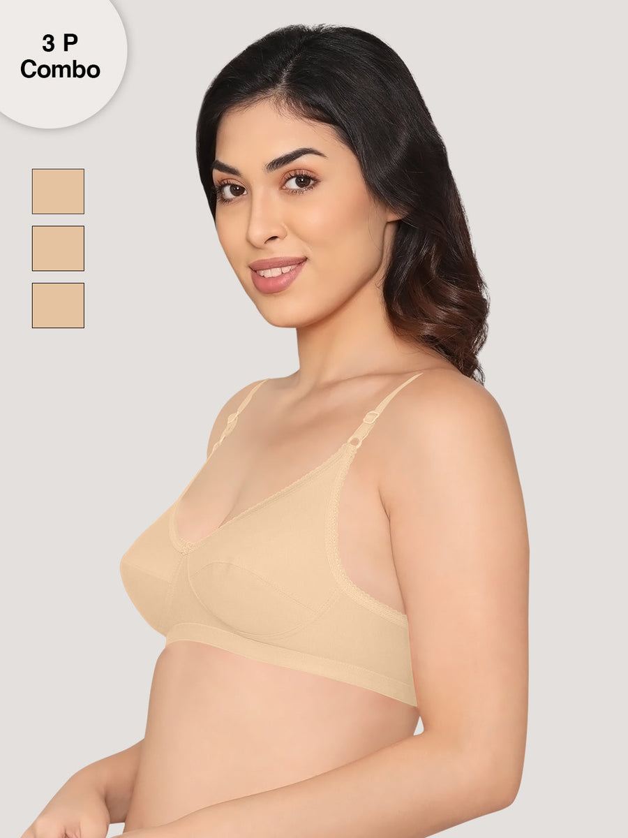 Buy Kalyani Non Padded Cotton Beginners Bra - Cream Online at Low Prices in  India 