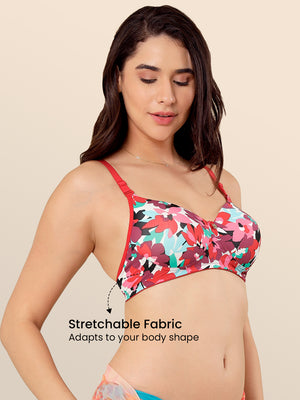 Kalyani Luna Women's Soft Padded Seamless Cups Everyday Printed T-Shirt Bra| PRINT1 PRINT1