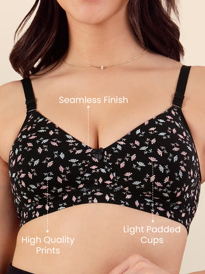 Kalyani Clara Women's Light Padded Seamless Everyday Printed T-Shirt Bra | PRINT1 PRINT1