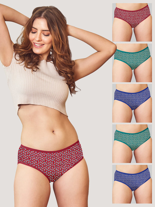 Kalyani 11028 Women Cotton Low Waist Printed Panties (Briefs) | Pack of 6
