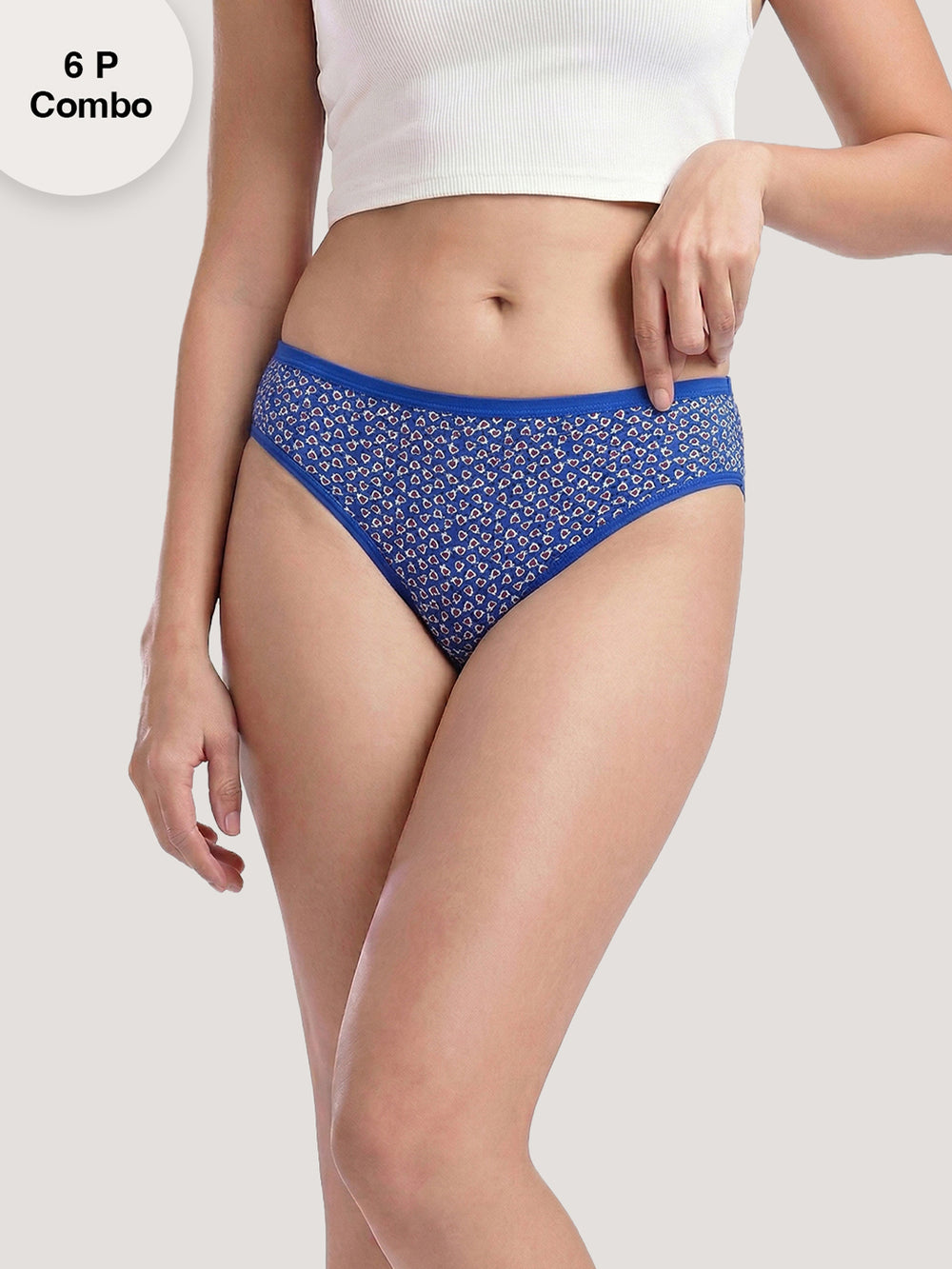 Kalyani 11028 Women Cotton Low Waist Printed Panties (Briefs) | Pack of 6