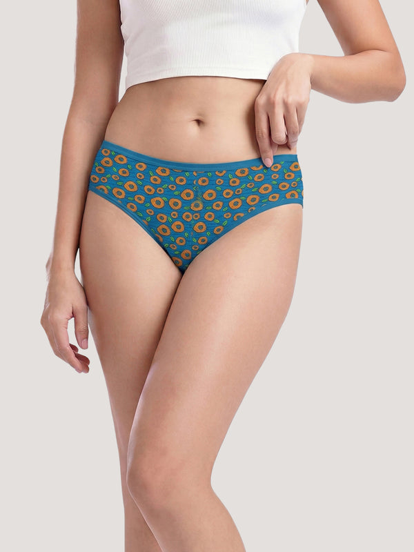 Kalyani 11033 Women Cotton Low Waist Printed Panties (Briefs) | Pack of 6