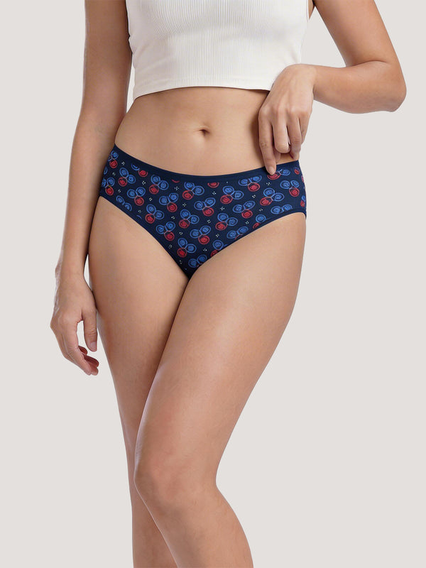 Kalyani 11034 Women Cotton Low Waist Printed Panties (Briefs) | Pack of 6