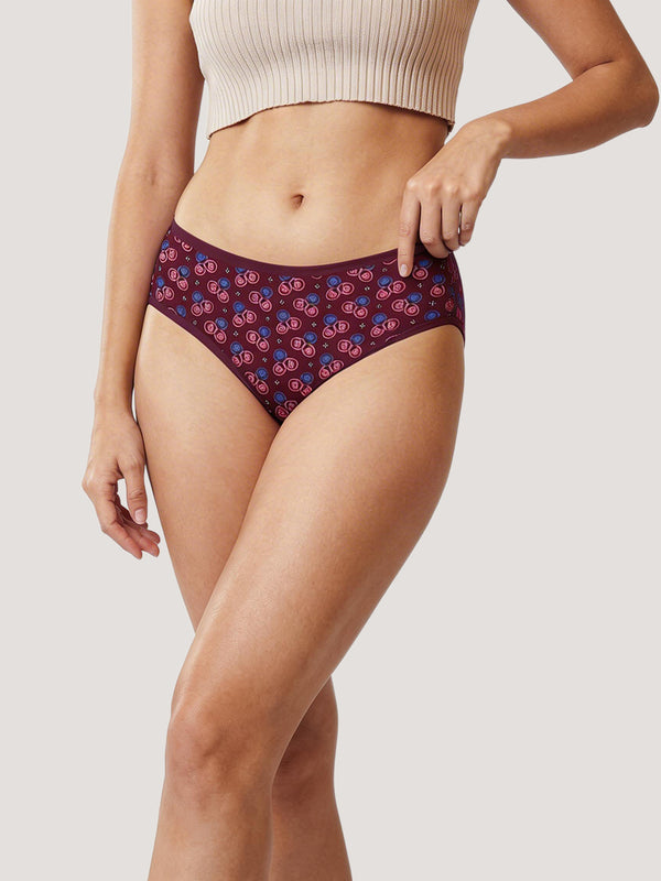 Kalyani 11034 Women Cotton Low Waist Printed Panties (Briefs) | Pack of 6