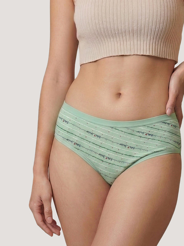 Kalyani 11036 Women Cotton Low Waist Printed Panties (Briefs) | Pack of 6