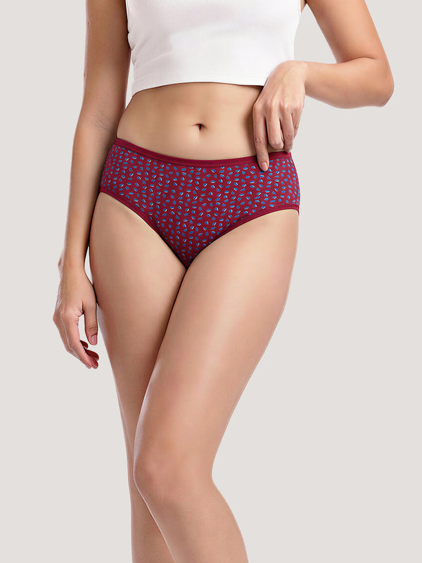 Kalyani 11038 Women Cotton Low Waist Printed Panties (Briefs) | Pack of 6