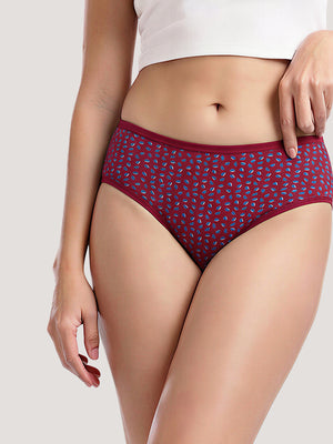 Kalyani 11038 Women Cotton Low Waist Printed Panties (Briefs) | Pack of 6