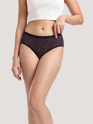 Kalyani 11038 Women Cotton Low Waist Printed Panties (Briefs) | Pack of 6
