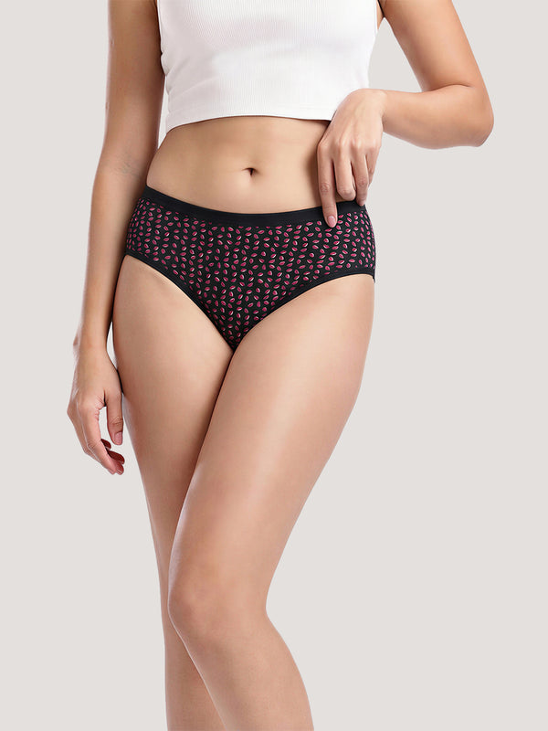 Kalyani 11038 Women Cotton Low Waist Printed Panties (Briefs) | Pack of 6