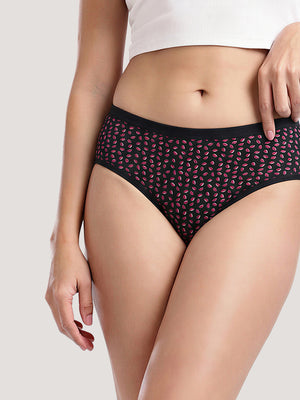 Kalyani 11038 Women Cotton Low Waist Printed Panties (Briefs) | Pack of 6