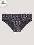 Kalyani (9500) Mid Rise Hipster Printed Melange Cotton Panties Pack of 3 - Colors & Prints May Vary