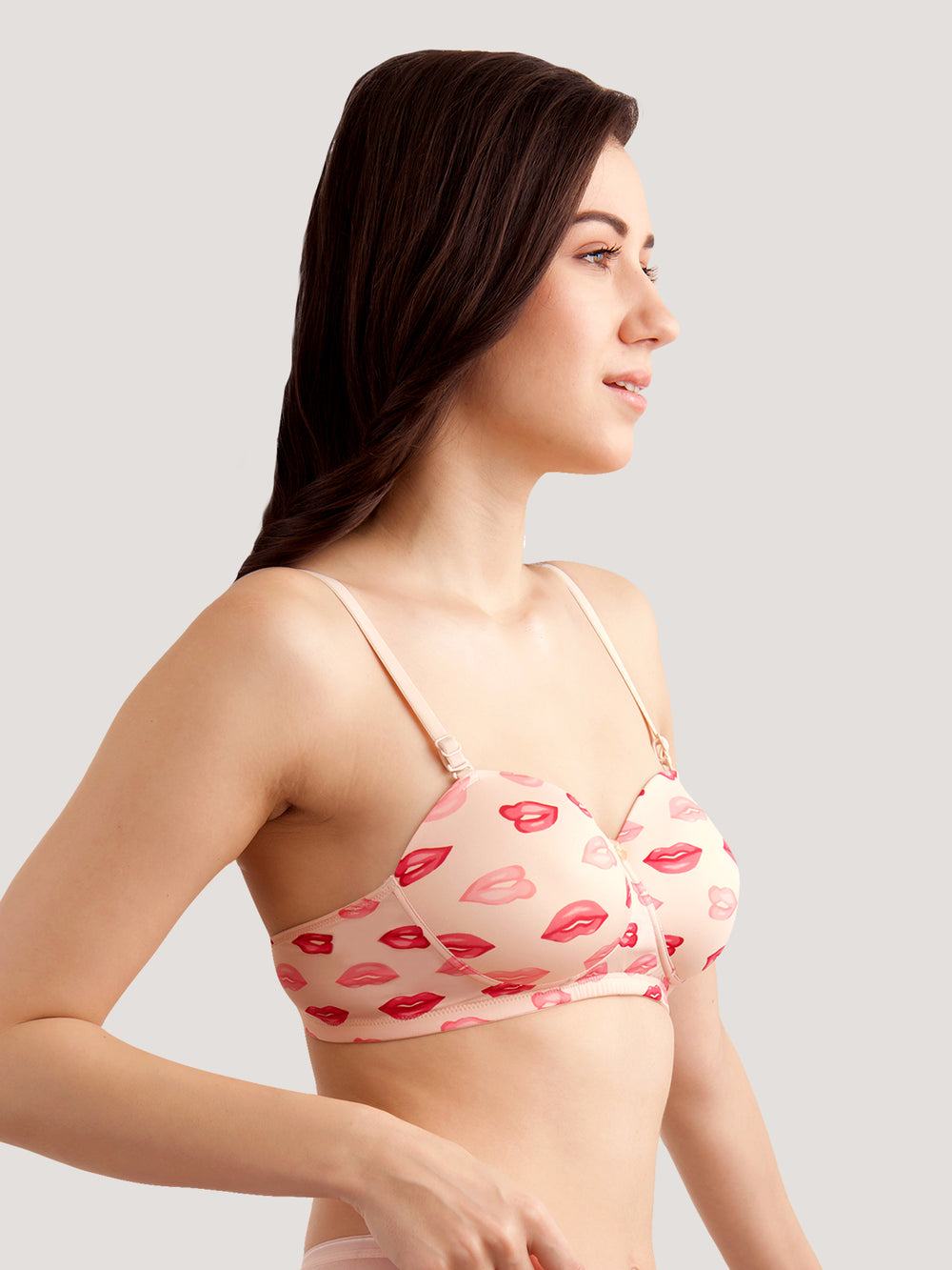 Kalyani Coco Soft Padded Demi Coverage Seamless Printed T-Shirt Bras | Pack of 2 | Colors & Prints May Vary