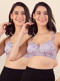 Kalyani Luna Women's Soft Padded Seamless Cups Everyday Printed T-Shirt Bra| PRINT2 PRINT2