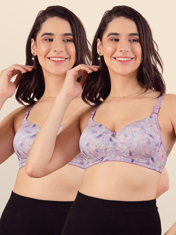 Kalyani Luna Women's Soft Padded Seamless Cups Everyday Printed T-Shirt Bra| PRINT2 PRINT2