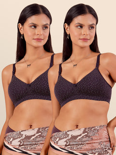 Kalyani Clara Women's Light Padded Seamless Everyday Printed T-Shirt Bra | PRINT2 PRINT2