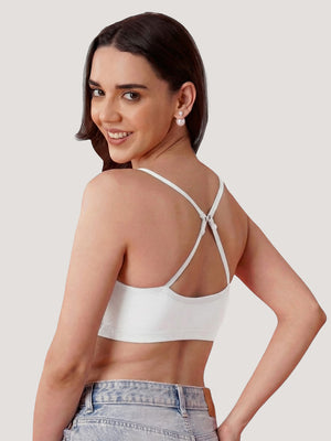 Kalyani Mia Full Coverage Double Layered Cups Cotton Beginners Bra |Pack of 3 ONION RUST & WHITE & BLACK