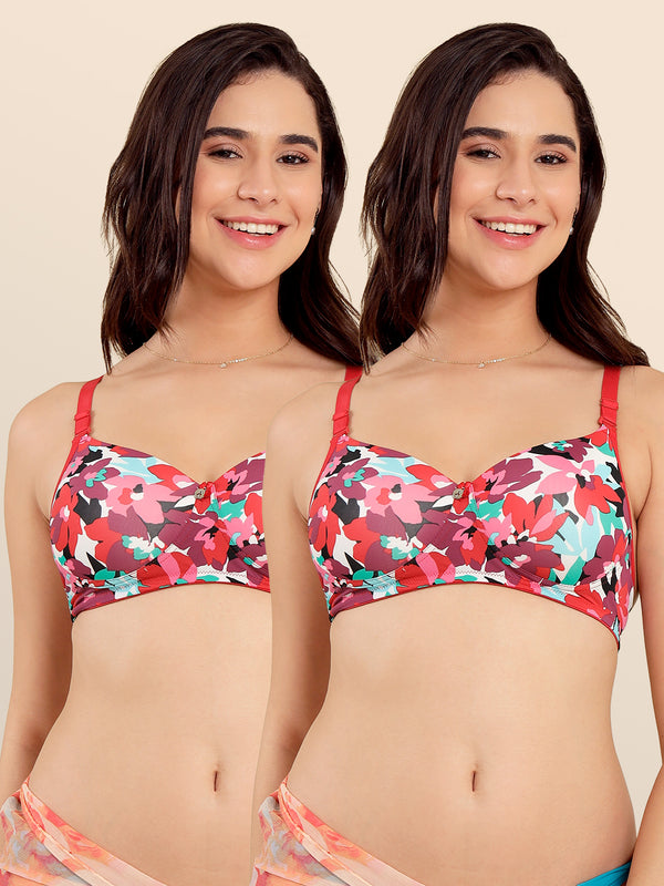 Kalyani Luna Women's Soft Padded Seamless Cups Everyday Printed T-Shirt Bra| PRINT1 PRINT1