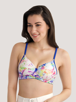 Kalyani Twity Seamless Comfort Soft Padded Cups Everyday Printed T-Shirt Bras | Pack of 2 | Colors & Prints May Vary