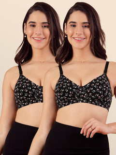 Kalyani Clara Women's Light Padded Seamless Everyday Printed T-Shirt Bra | PRINT1 PRINT1