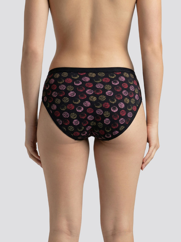 Kalyani 3525 Medium Coverage Cotton Lycra Fabric Mid Waist Printed Hipster Panties for Women | Pack of 6 | Colors and Prints may vary