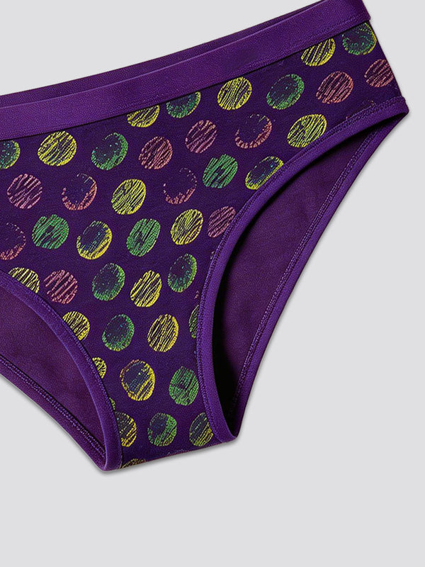 Kalyani 3525 Medium Coverage Cotton Lycra Fabric Mid Waist Printed Hipster Panties for Women | Pack of 6 | Colors and Prints may vary