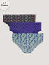 Kalyani (9500) Mid Rise Hipster Printed Melange Cotton Panties Pack of 3 - Colors & Prints May Vary