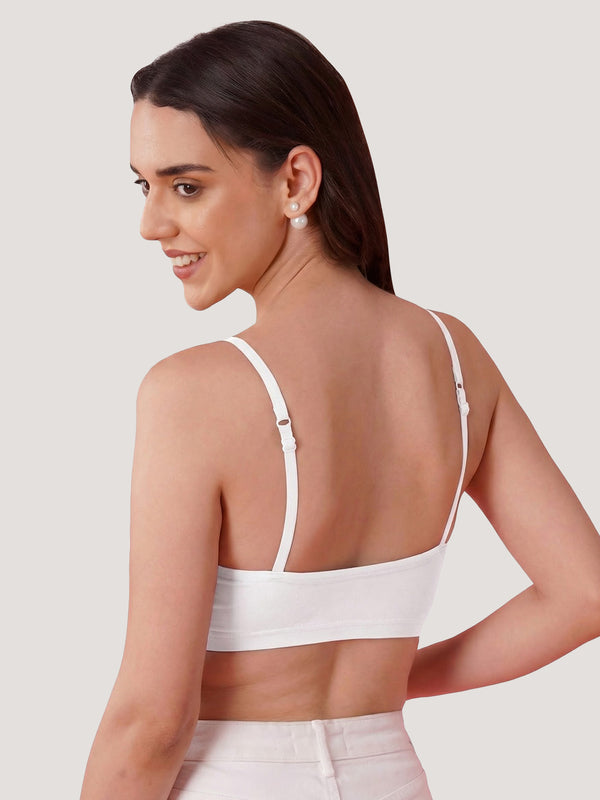Kalyani Mia Full Coverage Double Layered Cups Cotton Beginners Bra |Pack of 3 S.BLUE WHITE ASH