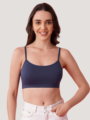 Kalyani Mia Full Coverage Double Layered Cups Cotton Beginners Bra |Pack of 3 EVENING BLUE  EVENING BLUE  EVENING BLUE