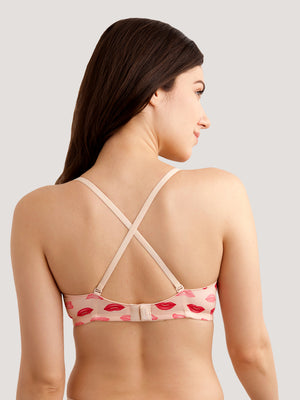 Kalyani Coco Soft Padded Demi Coverage Seamless Printed T-Shirt Bras | Pack of 2 | Colors & Prints May Vary