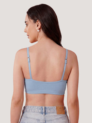Kalyani Mia Full Coverage Double Layered Cups Cotton Beginners Bra |Pack of 3 S.BLUE & EVENING BLUE & ONION RUST