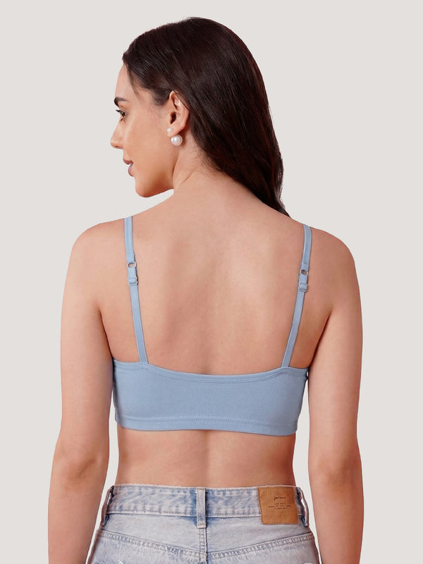 Kalyani Mia Full Coverage Double Layered Cups Cotton Beginners Bra |Pack of 3 S.BLUE & EVENING BLUE & ONION RUST