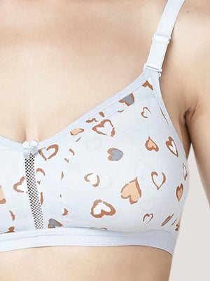 Kalyani LM98002 Elegant Front Double Layered Cups Non Padded Seamless Printed Bras | Pack of 2 | Colors & Prints May Vary