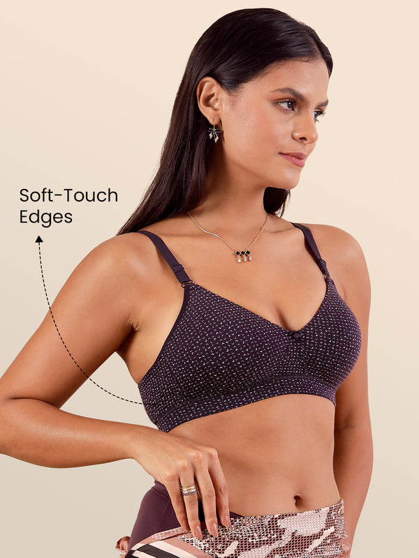 Kalyani Clara Women's Light Padded Seamless Everyday Printed T-Shirt Bra | PRINT2 PRINT2