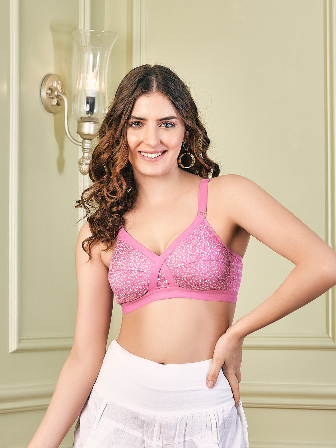Buy Kalyani Women's Cotton Printed Non Padded Medium Coverage Multiway  Straps Wirefree Support Everyday Bra Pack of 3 Figo (F0226) Assorted at