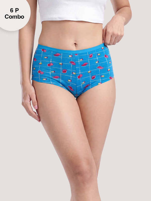 Kalyani 5507 Printed Soft & Breathable Cotton Panties | Pack of 6