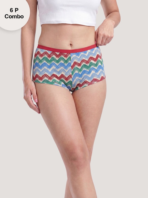 Kalyani 5510 Printed Soft & Breathable Cotton Panties | Pack of 6
