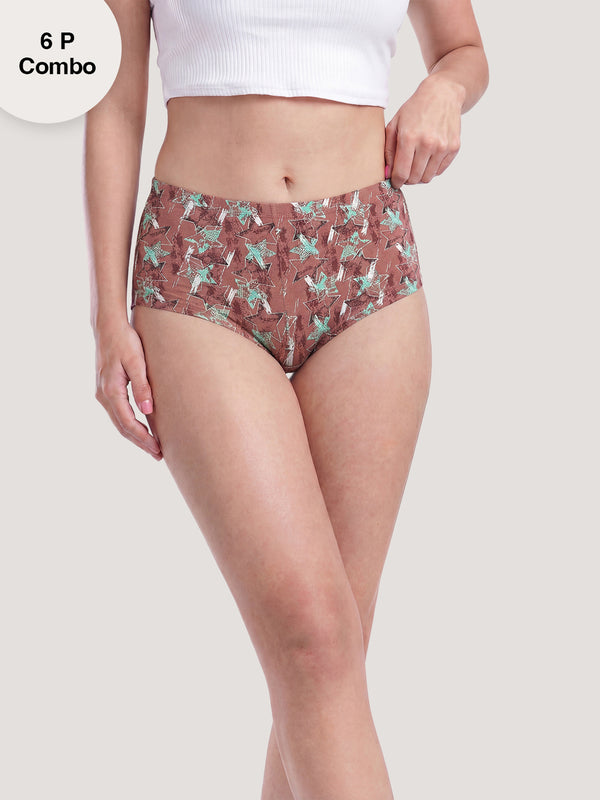 Kalyani 5518 Printed Soft & Breathable Cotton Panties | Pack of 6