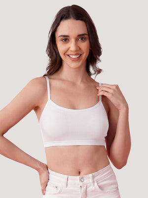 Kalyani Mia Full Coverage Double Layered Cups Cotton Beginners Bra |Pack of 3 EVENING BLUE WHITE  BLACK