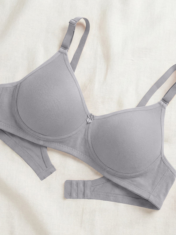 Evlyn Double Layered Cups Regular Bra | Pack of 3 | GREY WHITE BLACK