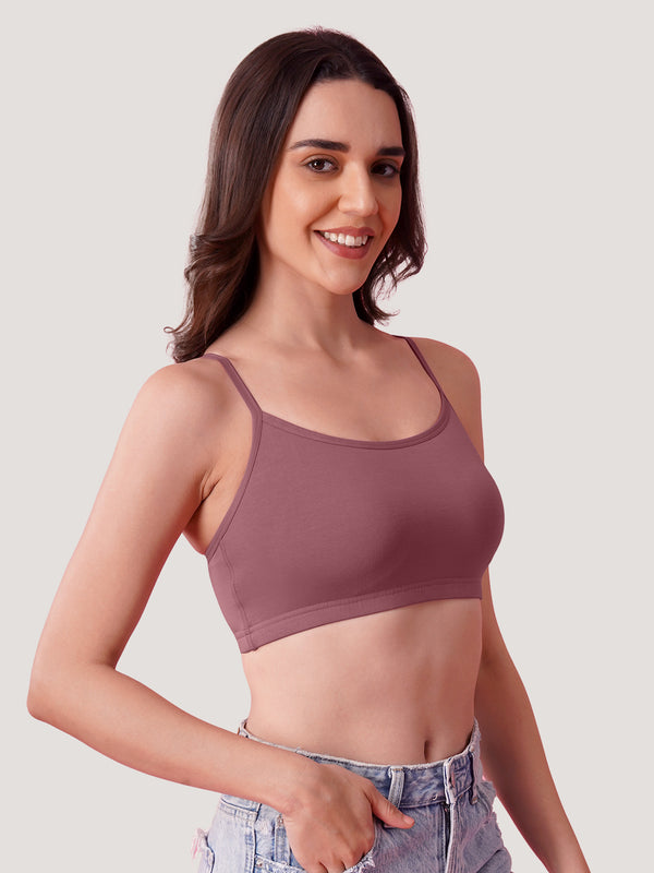 Kalyani Mia Full Coverage Double Layered Cups Cotton Beginners Bra |Pack of 3 ONION RUST  ONION RUST  ONION RUST