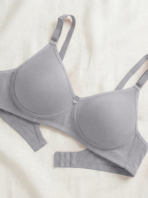Evlyn Double Layered Cups Regular Bra | Pack of 3 | D.PEACH GREY WHITE