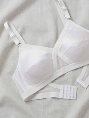 Kalyani Vega Ultimate Support Cross-Front Full Coverage Rich Cotton Bra with Side-Elastic Lift (C-F Cups) | Pack of 2 |WHITE BLACK