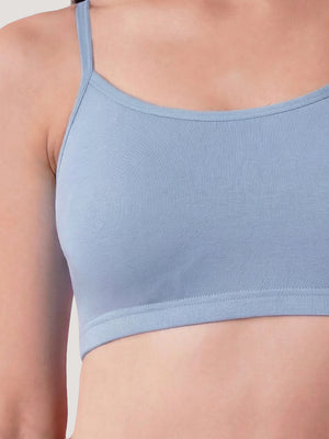Kalyani Mia Full Coverage Double Layered Cups Cotton Beginners Bra |Pack of 3 S.BLUE & S.BLUE & S.BLUE