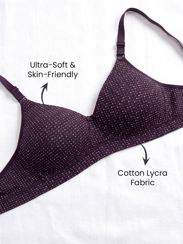 Kalyani Clara Women's Light Padded Seamless Everyday Printed T-Shirt Bra | PRINT2 PRINT2