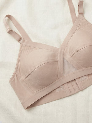 Kalyani Vega Ultimate Support Cross-Front Full Coverage Rich Cotton Bra with Side-Elastic Lift (C-F Cups) | Pack of 2 |WHITE L.NUDE