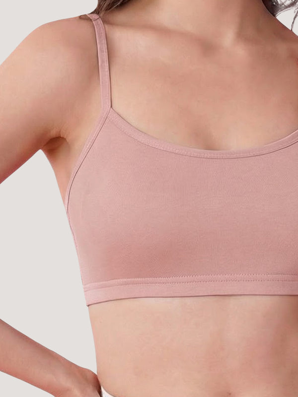 Kalyani Mia Full Coverage Double Layered Cups Cotton Beginners Bra |Pack of 3 CREPE & CREPE & CREPE