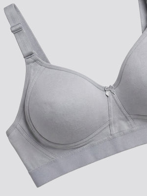 Kalyani Ashley Double Layered Seamless Cups Full Coverage Cotton Lycra Bra | Pack of 2 |ROSE GREY